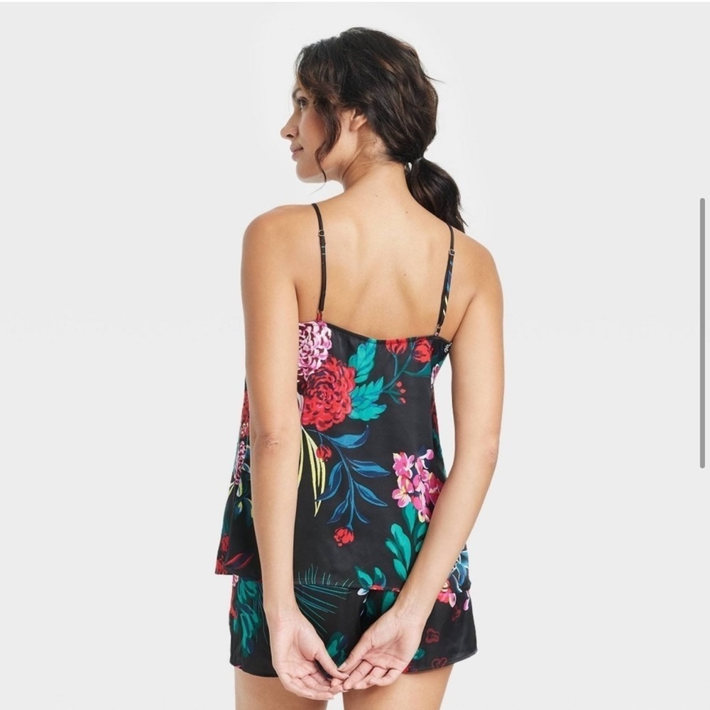 Stars Above Women's Floral Print Satin Pajama Cami za. - Picture 4 of 14